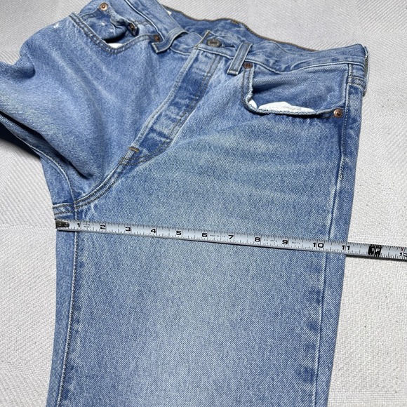 Levi's 501 Premium Jeans Womens 27x32 Distressed Repaired Button Fly Classic - Picture 15 of 16